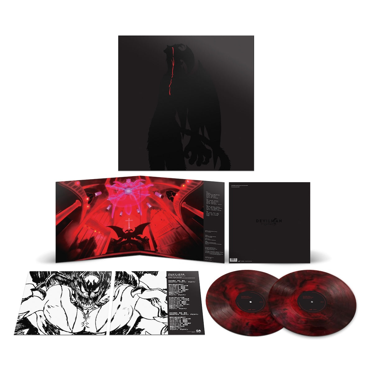 Kensuke Ushio - DEVILMAN Crybaby (Original Soundtrack) (2018) - New 2 LP Record 2024 Milan Red & Black Blend Vinyl - Anime Soundtrack -vinylsuk