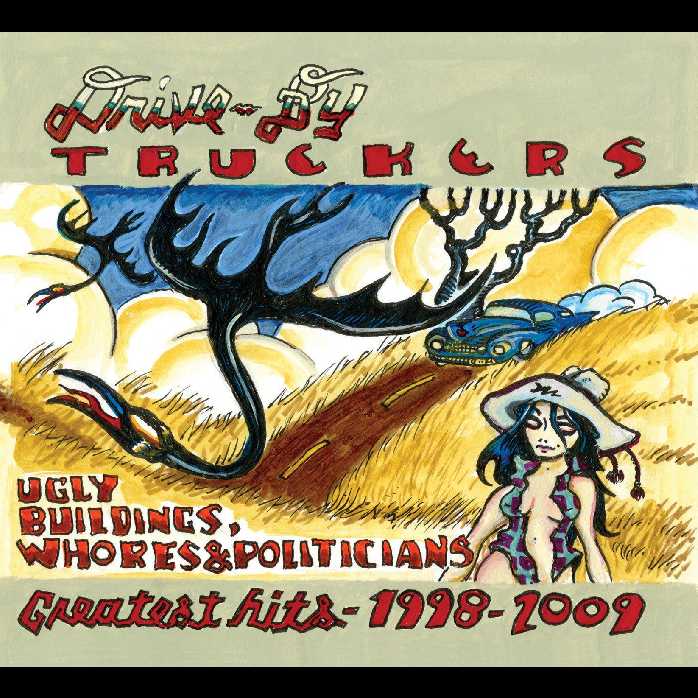 Drive-By Truckers – Ugly Buildings, Whores & Politicians: Greatest Hits 1998-2009 - New 2 LP Record 2024 Coke Bottle Clear Vinyl - Rock / Country Rock -vinylsuk