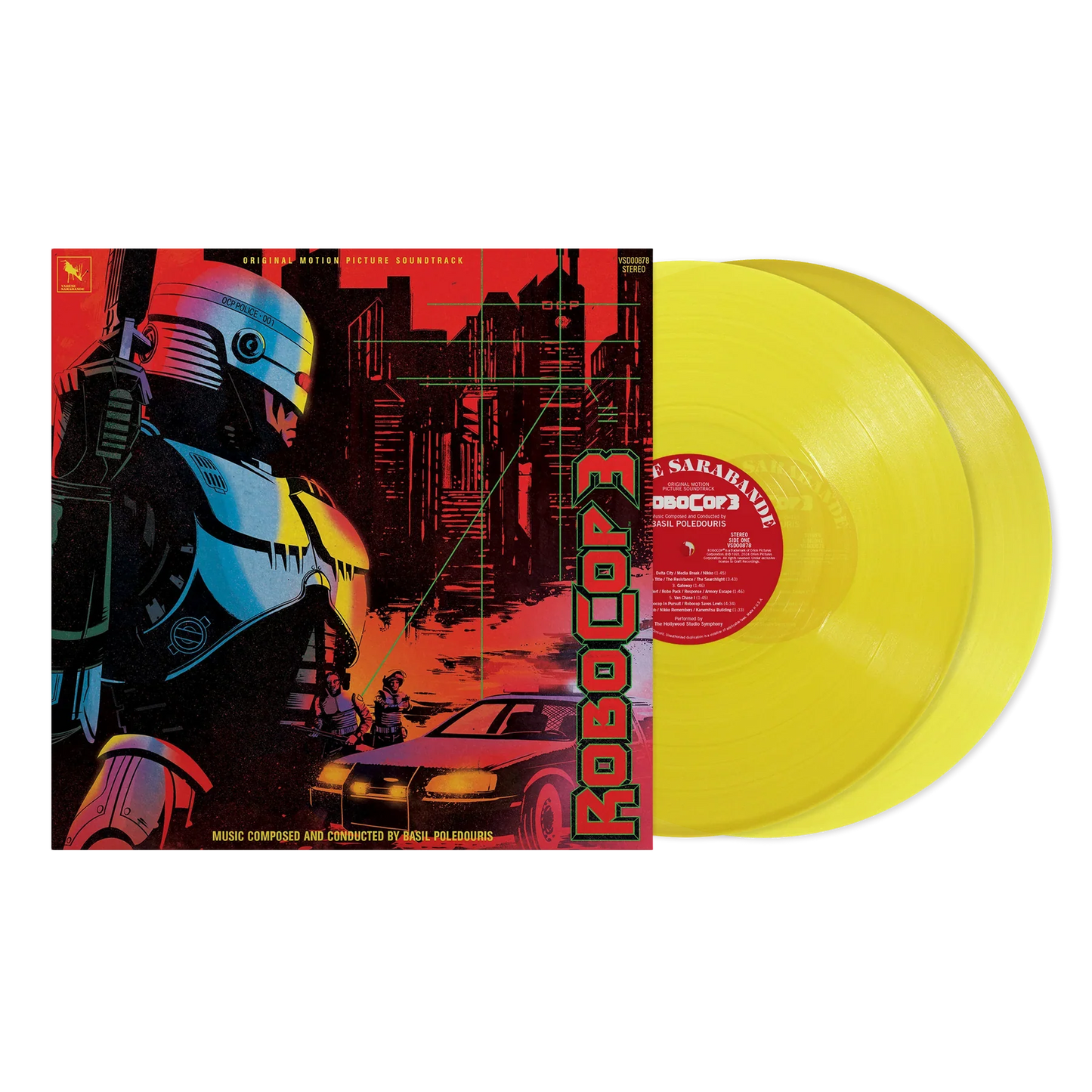 Basil Poledouris - Robocop 3 (1987) - New 2 LP Record 2025 Varèse Sarabande Yellow Vinyl -  Soundtrack / Score -vinylsuk