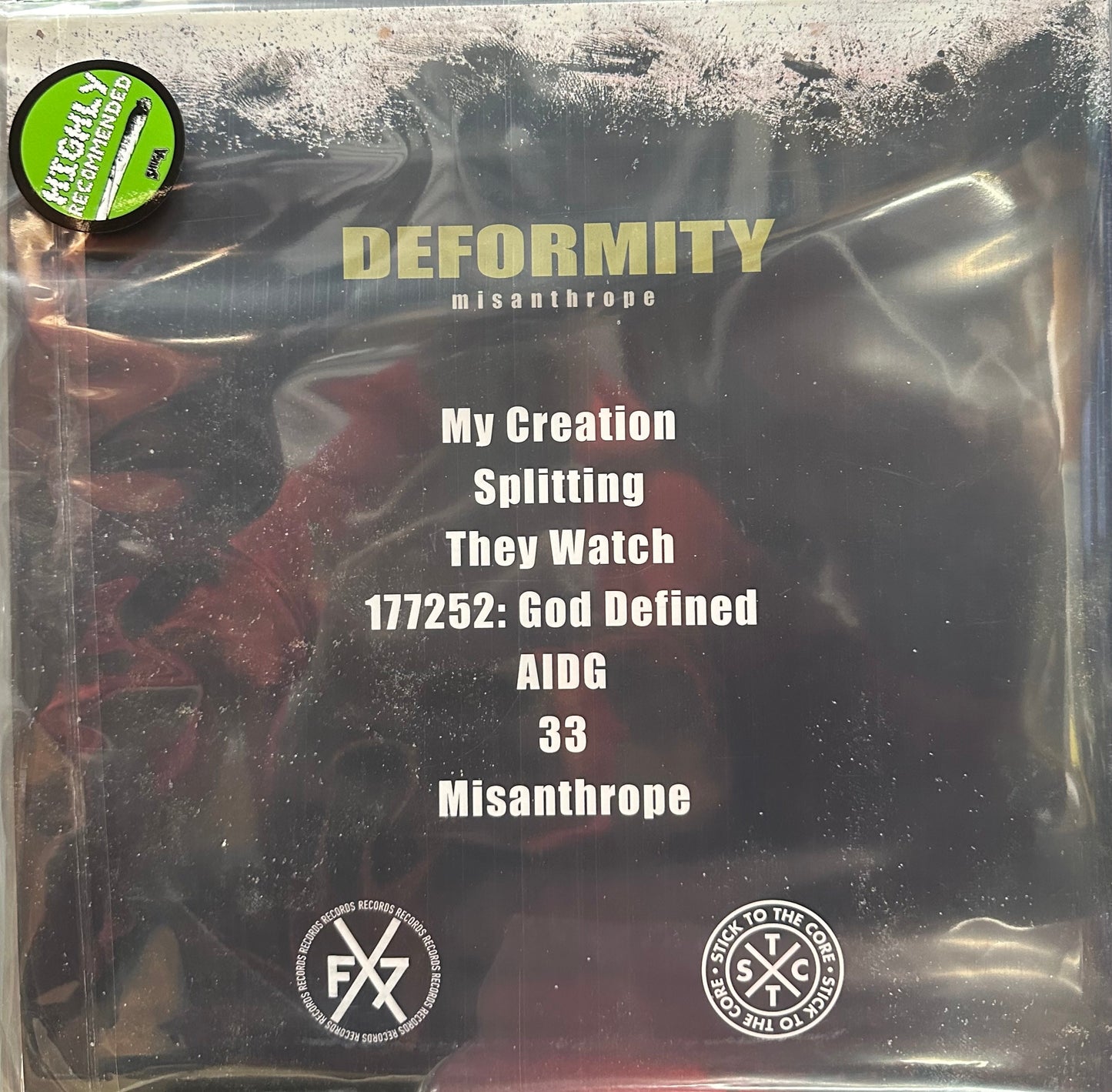 Deformity - Misanthrope - New LP Record 2021 FX7 Stick To The Core Milky W/ Green & Blue Splatter & Numbered 20/70 Made - Death Metal -vinylsuk