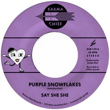 Say She She - Purple Snowflakes / This Wintertime - New 7" Single Record 2024 Karma Chief Black Vinyl - Soul / Holiday / Psychedelic -vinylsuk