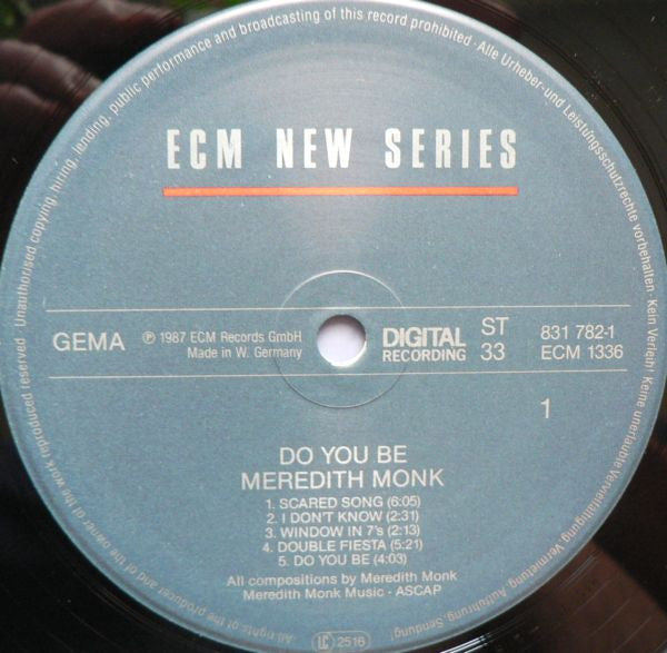 Meredith Monk - Do You Be - New (Sealed in Resealable Bag) LP Record 198 ECM Germany Vinyl - Contemporary Classical / Experimental / Electronic -vinylsuk