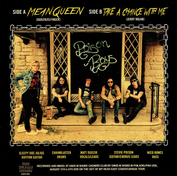 Poison Boys - Mean Queen / Take a Chance With Me - New 7" Single Record 2024 Hobo Wolfman Opaque Yellow Vinyl - Chicago Punk / Garage Rock -vinylsuk