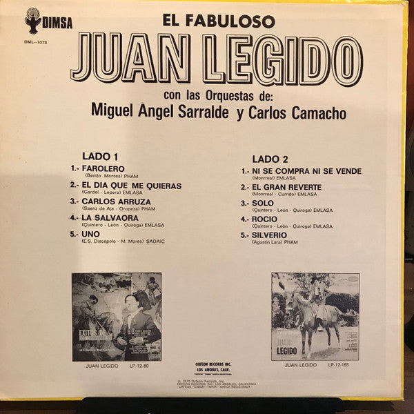 Juan Legido - El Fabuloso Juan Legido Farolero - New LP Record 1975 DIMSA USA Vinyl - Latin / Catalan Music / Pasodoble -vinylsuk