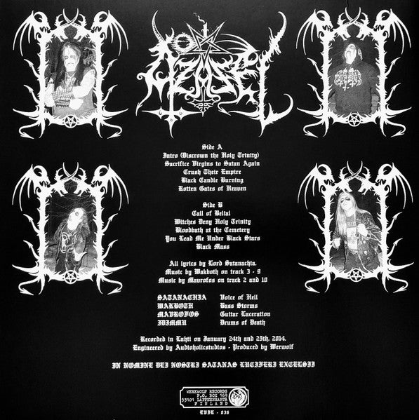 Azazel - Witches Deny Holy Trinity (2015) - New LP Record 2020 Werewolf Finland Black Vinyl - Black Metal -vinylsuk