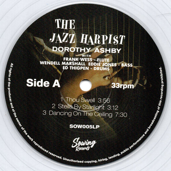 Dorothy Ashby - The Jazz Harpist (1957) - New LP Record 2021 Sowing Europe Clear Vinyl - Jazz -vinylsuk