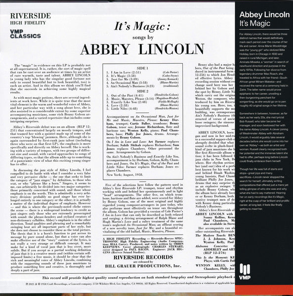 Abbey Lincoln - It's Magic (1958) - New LP Record 2021 Riverside / Vinyl Me, Please. Classics Mono 180 Gram Vinyl - Vocal Jazz -vinylsuk