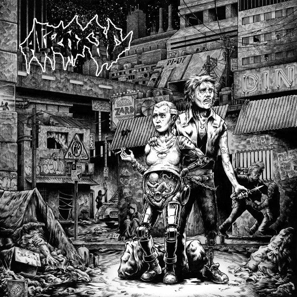 Apraxic - Edge Of Human - New LP Record 2023 Night Rhythms USA Bone White Vinyl - Grindcore / Death Metal -vinylsuk