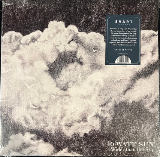 40 Watt Sun – Wider Than The Sky - New2 LP Record 2023 Svart Clear Vinyl - Alternative Rock -vinylsuk