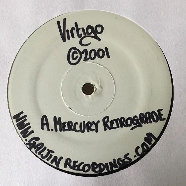 Vertigo - Mercury Retrograde / Stalker - New 12" White Label Single Record 2002 Self Released Vinyl - Drum n Bass -vinylsuk