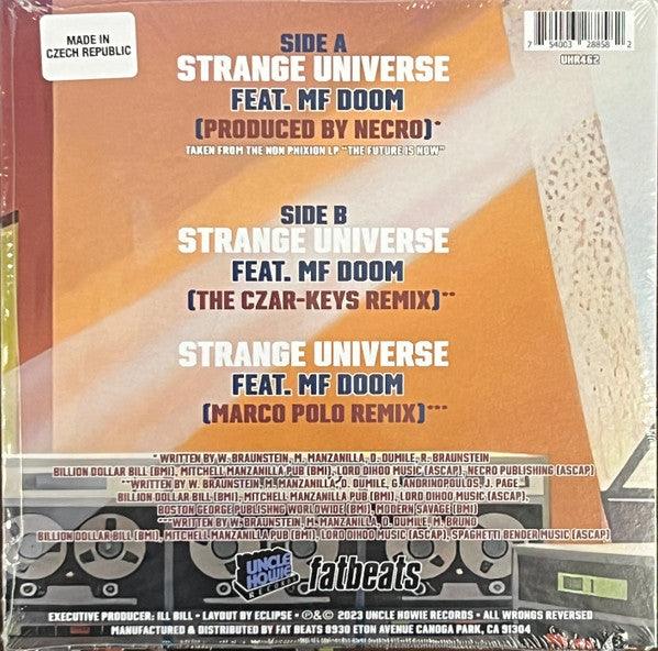 Non Phixion Feat. MF Doom - Strange Universe - New 7" Single Record 2024 Uncle Howie Vinyl - Hip Hop -vinylsuk