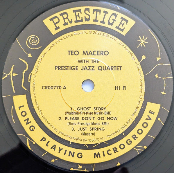 Teo Macero With The Prestige Jazz Quartet - Teo (1957) - New LP Record 2024 Prestige Vinyl Me Please 180 gram Vinyl - Jazz / Bop -vinylsuk