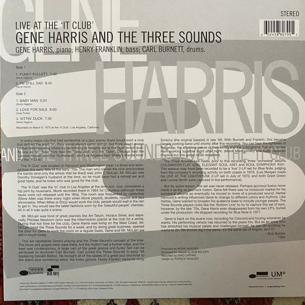 Gene Harris And The Three Sounds - Live At The 'It Club' (1970) - New LP Record 2024 Blue Note 1810 gram Vinyl - Jazz / Soul-Jazz -vinylsuk