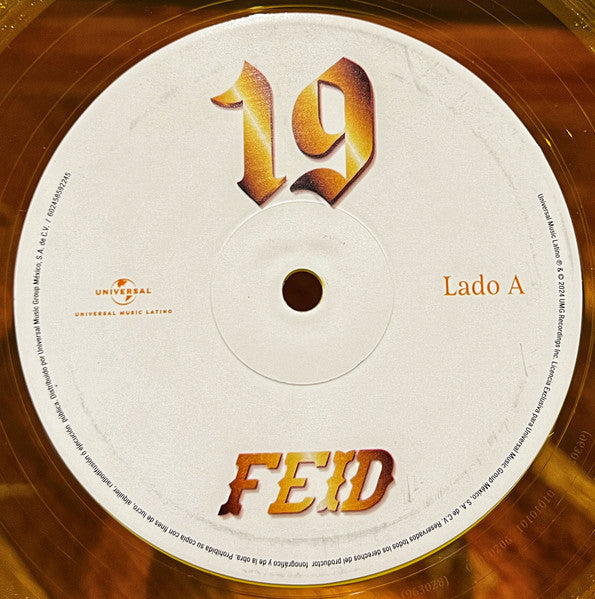 Feid - 19 - New (OPENED TO VERIFY COLOR) LP Record 2024 Universal Music Latino Colombia Translucent Yellow Gold Vinyl & Insert - Reggaeton / Colombian Pop -vinylsuk