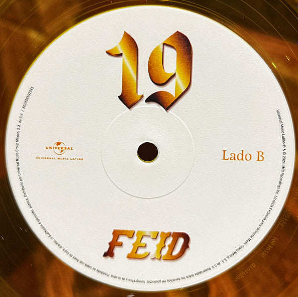 Feid - 19 - New (OPENED TO VERIFY COLOR) LP Record 2024 Universal Music Latino Colombia Translucent Yellow Gold Vinyl & Insert - Reggaeton / Colombian Pop -vinylsuk