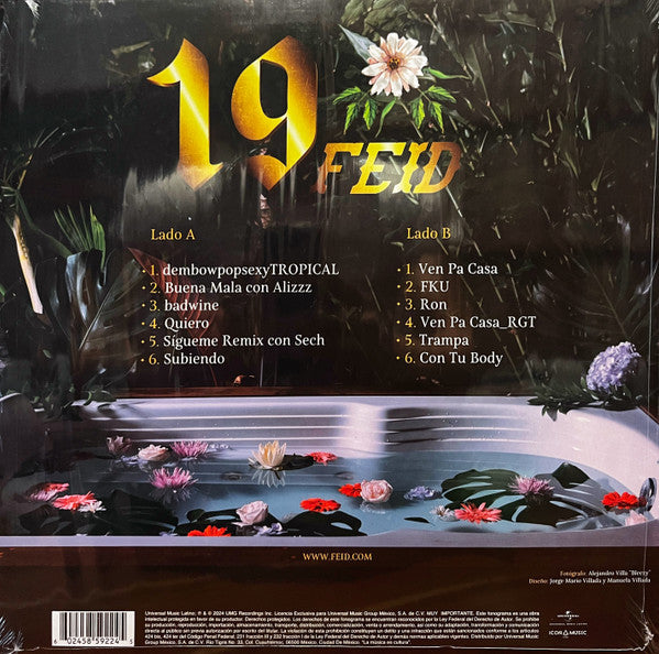 Feid - 19 - New (OPENED TO VERIFY COLOR) LP Record 2024 Universal Music Latino Colombia Translucent Yellow Gold Vinyl & Insert - Reggaeton / Colombian Pop -vinylsuk