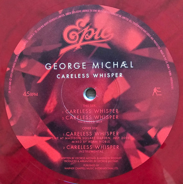 George Michael - Careless Whisper (1984) - New EP Record 2024 Sony Music Half Speed Master Ruby Marbled Vinyl - Pop / Synth-pop -vinylsuk