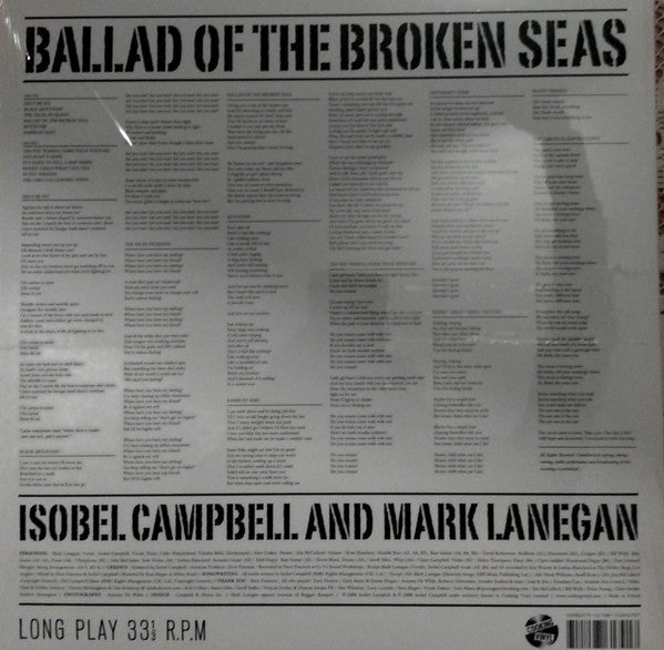 Isobel Campbell & Mark Lanegan - Ballad Of The Broken Seas (2005) - New LP Record 2024 Cooking Europe Vinyl - Alternative Rock -vinylsuk