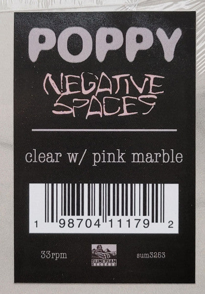 Poppy - Negative Spaces - New LP Record 2024 Sumerian Clear with Pink Marble Vinyl & Download - Alternative Rock / Nu Metal / Metalcore -vinylsuk