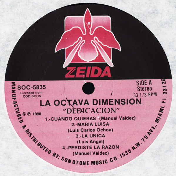 La Octava Dimension - Dedicación - New LP Record 1990 Zeida Codiscos USA Vinyl - Latin / Salsa -vinylsuk