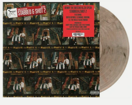 Benny the Butcher & 38 Spesh - Stabbed & Shot 2 - New LP Record Store Day Black Friday 2024 TCF Red & Black Swirl Vinyl - Hip Hop -vinylsuk