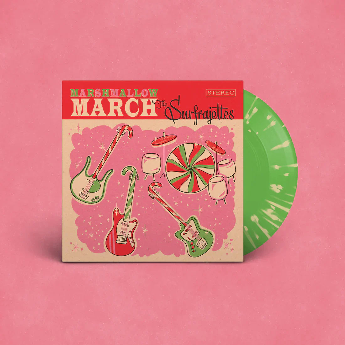 The Surfrajettes - Marshmallow March / All I Want For Christmas Is You - New 7" Singe Record Hi-Tide Holiday / Surf -vinylsuk